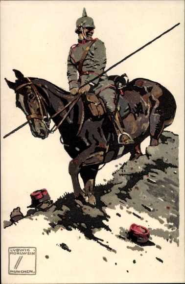 Artist PC Hohlwein, Ludwig, German cavalryman, Frenchman