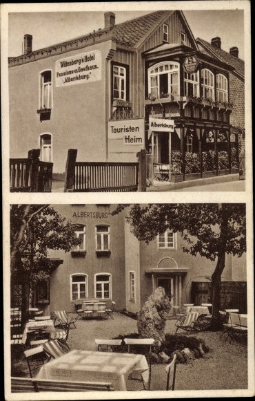 Postcard Bad Harzburg in Lower Saxony, Wittenbergs Hotel, Inn Albertsburg
