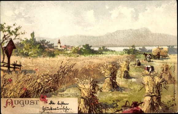 Artist PC Guggenberger, Thomas, month of August, harvest, allegory