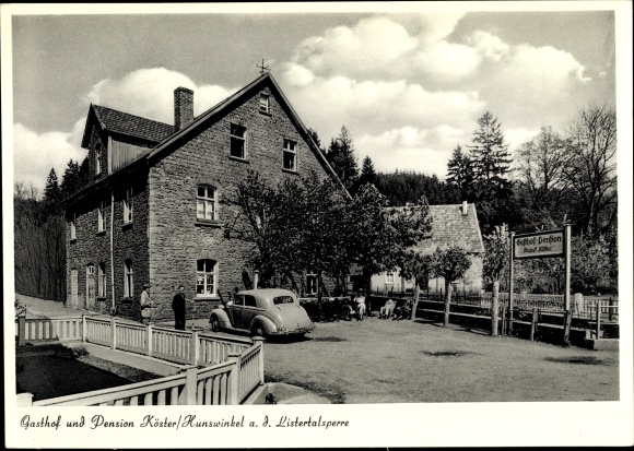 Postcard Hunswinkel Meinerzhagen in the Märkisches Kreis, Gasthof Pension Köster