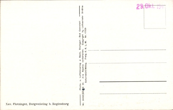 Postcard Burgweinting Regensburg on the Danube Upper Palatinate, aerial photograph