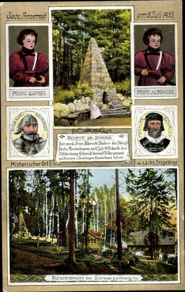 PC Waschleithe Grünhain Beierfeld in the Erzgebirge of Saxony, robbery of princes 1455, Fürstenbrunn