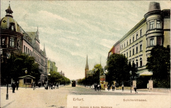 Postcard Erfurt in Thuringia, Schillerstraße