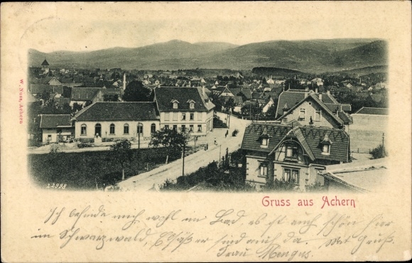Postcard Achern in Baden Black Forest, panorama