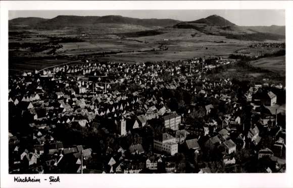 Postcard Kirchheim unter Teck Württemberg, aerial photograph
