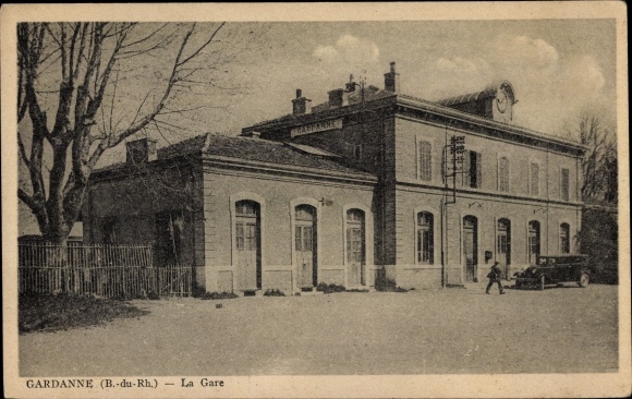 Postcard Gardanne Bouches du Rhone, Bahnhof