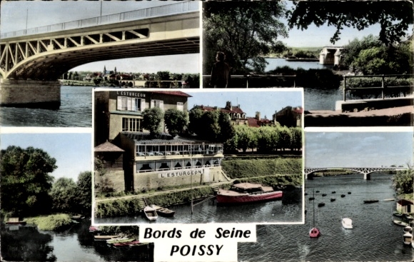 PC Poissy Yvelines, banks of the Seine, bridge, L'Esturgeon