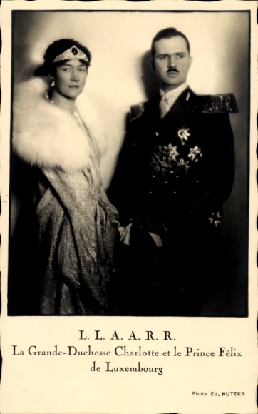 Ak Großherzogin Charlotte von Luxemburg, Prinz Felix von Bourbon-Parma, Portrait