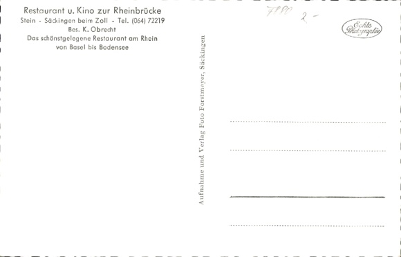 Postcard Bad Säckingen am Hochrhein, Restaurant zur Rheinbrücke, Stein am Rhein