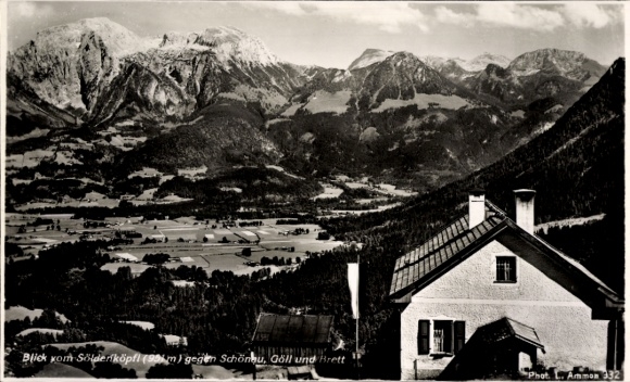 Postcard Schönau am Königssee Upper Bavaria, mountain landscape, Söldenköpfl