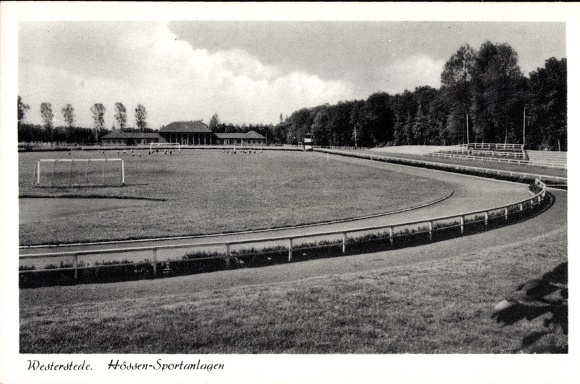 Postcard Westerstede in Oldenburg Ammerland, Hössen sports facilities, sports field
