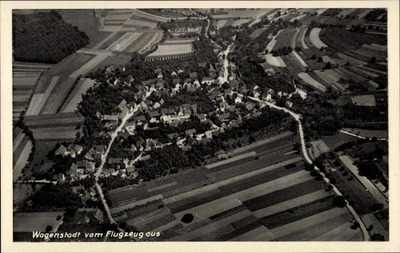 Ak Wagenstadt Herbolzheim im Breisgau Schwarzwald, Luftaufnahme von  Felder, Dorfansicht