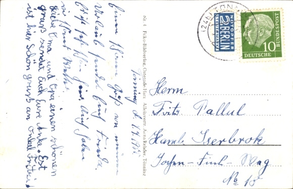 Postcard Tönning on the Eider North Friesland, harbor view
