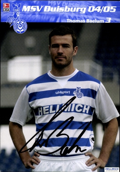 Autogrammkarte Fußballer Thomas Baelum, MSV Duisburg, Autogramm