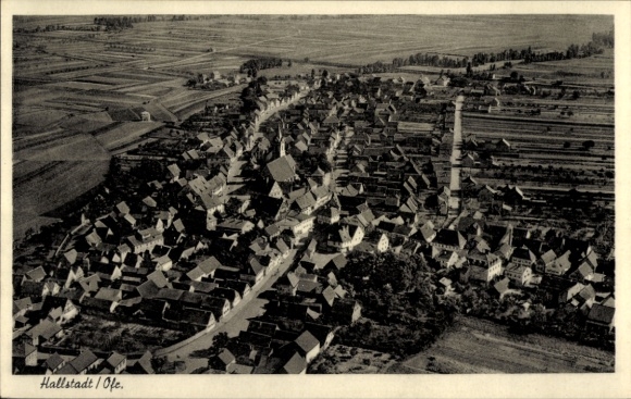 Ak Hallstadt in Oberfranken, Fliegeraufnahme