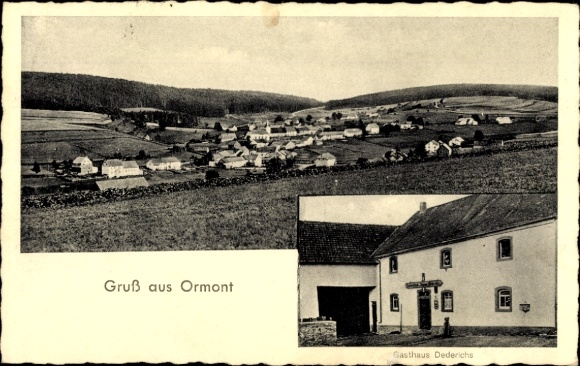 Postcard Ormont in the Eifel, general view, Gasthaus Dederichs
