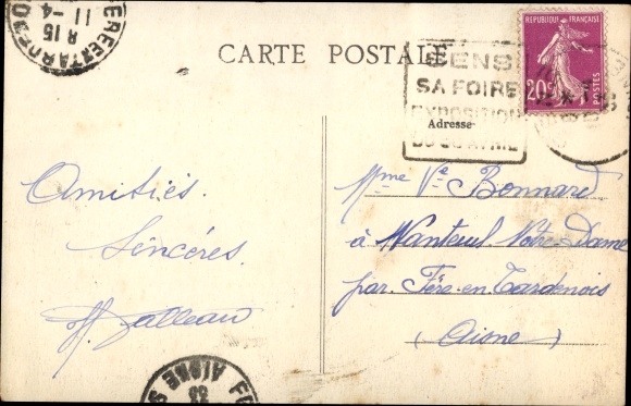 Postcard Sens Yonne, La Gare, street view