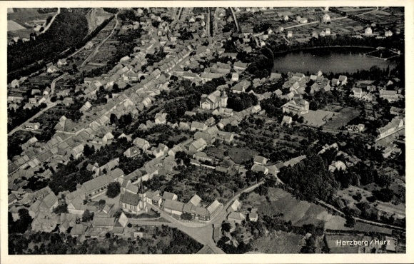 Ak Herzberg am Harz, luchtfoto