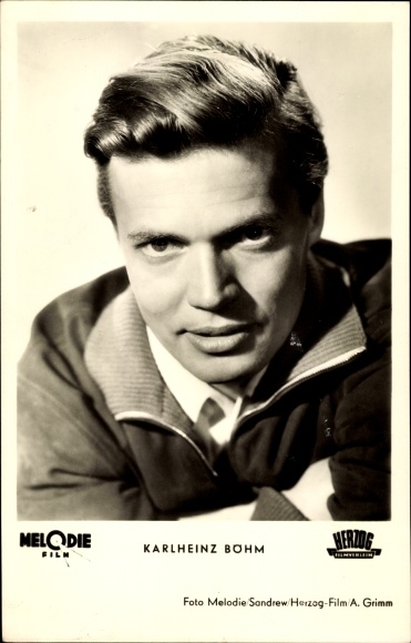 Postcard Actor Karlheinz Böhm in Schwedenmädel, duke Film