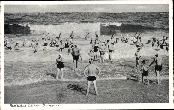 Postcard Baltrum, Badestrand