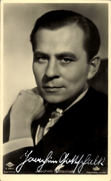 Postcard actor Joachim Gottschalk, portrait, Ross Verlag A 2895 1, autograph