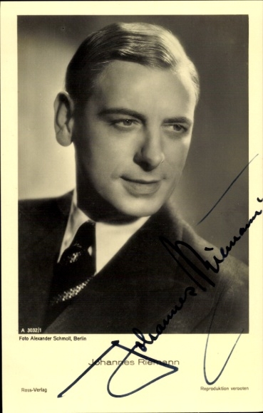 Ak Schauspieler Johannes Riemann, Portrait, Ross Verlag