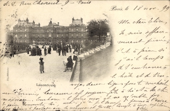 Ak Parijs VI, Jardin du Luxembourg, paleis