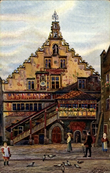 Artist PC Marschall, V., Lindau on Lake Constance, town hall
