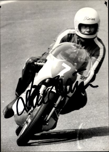 Foto Motorrennsport, Motorradrennfahrer Dieter Braun, Autogramm