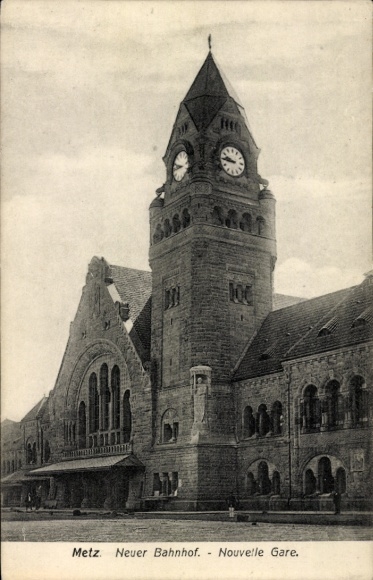 Ak Metz Moselle, Neuer Bahnhof