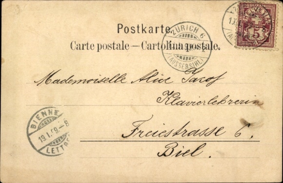 Postcard Zurich City Switzerland, Railway Station and Polytechnic