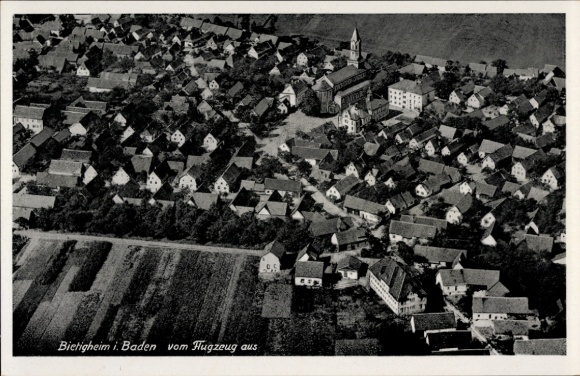 Postcard Bietigheim in Baden, aerial photograph