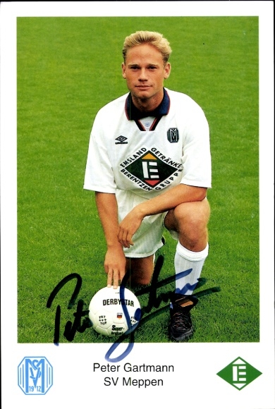 Autogrammkarte Fußballer Peter Gartmann, SV Meppen, Autogramm
