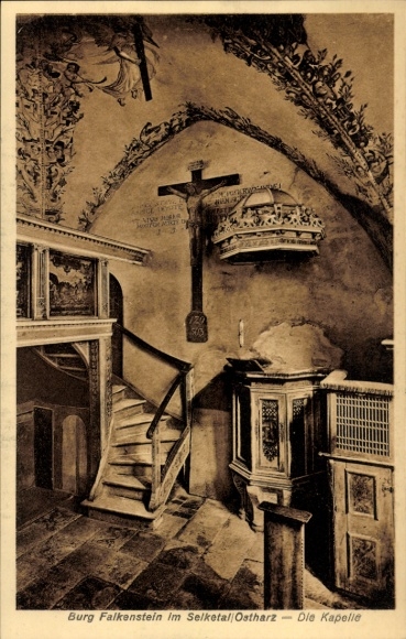 Ak Falkenstein Harz Saksen Anhalt, Kasteel Falkenstein, Kapel