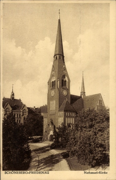 Postcard Berlin Schöneberg Friedenau, Nathanael Church