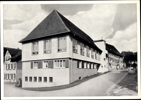 Postcard Neuenstein in Hessen, community hall, Ev. Parish, inauguration 01.10.1961