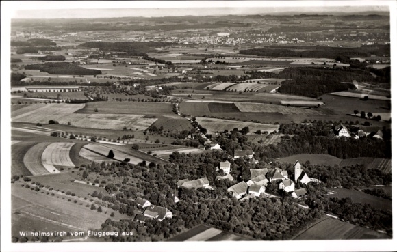 Postcard Wilhelmskirch Wolketsweiler Horgenzell in Upper Swabia Württemberg, Wilhelmskirch from the plane...