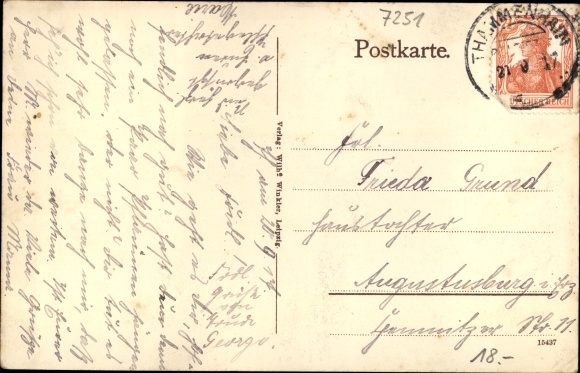 Ak Thammenhain Lossatal in Saksen, kasteel, landhuis, boswachter, bakkerij Rob. Feinler