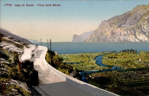 Postcard Lago di Garda Veneto, Foce della Sarca