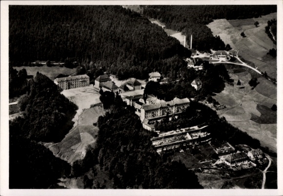 Postcard Kandern in the Black Forest Baden, aerial view of Friedrichsheim, Black Forest, forest landscape