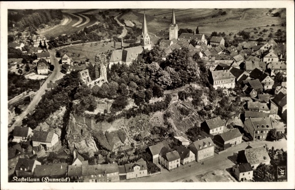 PC Kastellaun in the Hunsrück, view of the place, aerial photo