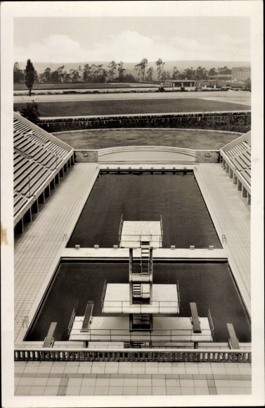 PC Berlin Charlottenburg Westend, Reichssportfeld, swimming stadium from the Deutsche Kampfbahn