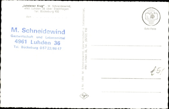 Postcard Luhden in the Schaumburger Land, Luhdener Krug, owner M. Schneidewind, panorama