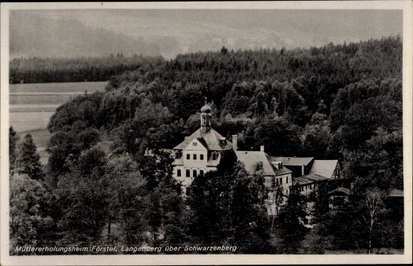 Postcard Langenberg Schwarzenberg in the Erzgebirge of Saxony, homestead Förstel