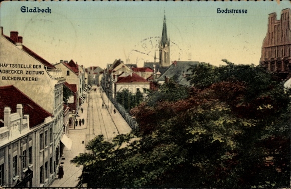 Postcard Gladbeck in the Ruhr area Westphalia, Hochstraße