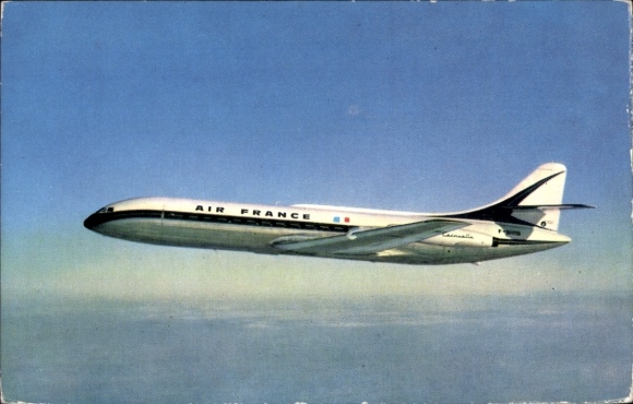 Postcard French passenger aircraft, Air France, Caravelle