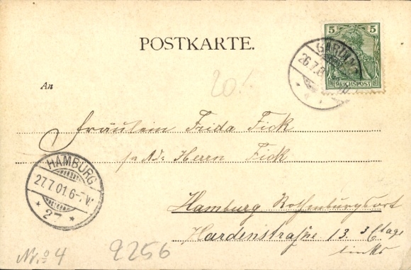 Postcard Vollerwiek on the Eider North Frisia, church, Andresens Hof, schoolhouse, parish pitcher
