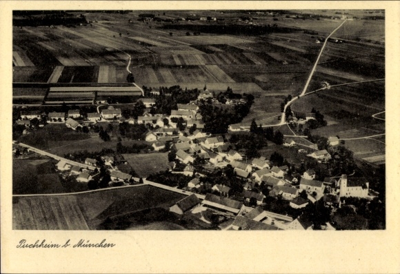 Ak Puchheim in Oberbayern, Fliegeraufnahme