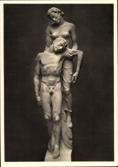 Ak Plastik von Josef Thorak, Letzter Flug, HDK 414, Körperstudie, Photo Hoffmann