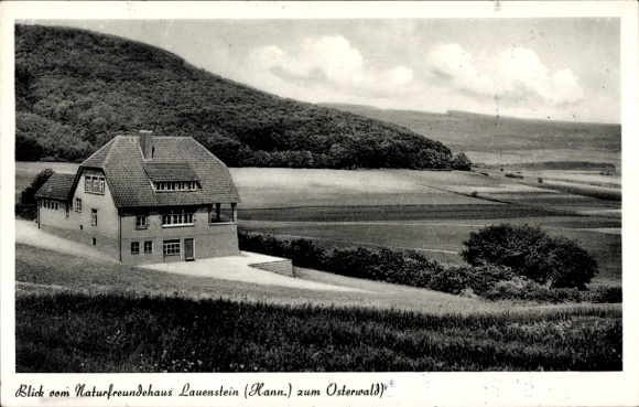 Postcard Lauenstein Salzhemmendorf in Lower Saxony, view of the Naturfreundehaus Lauenstein, rural...